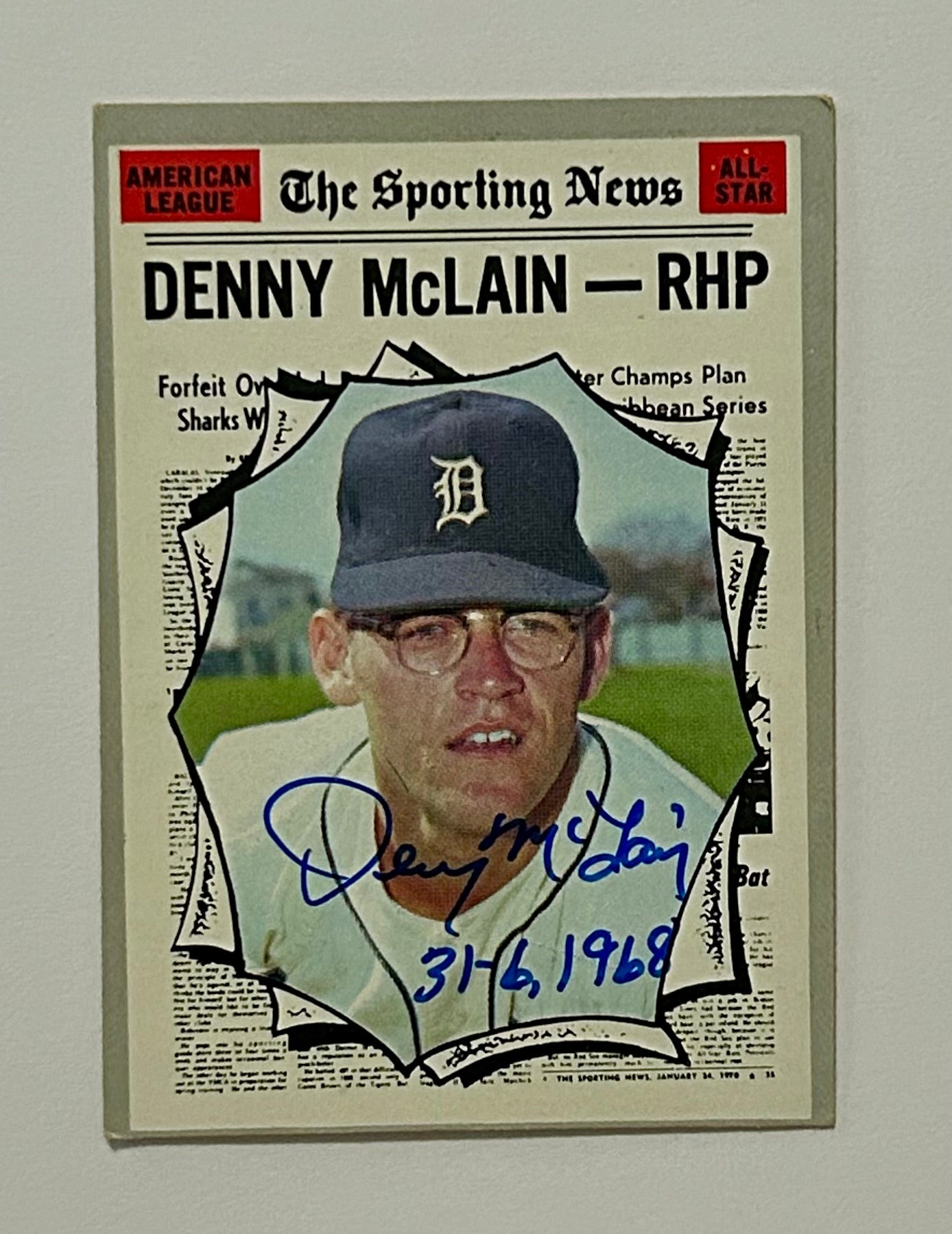 Autographed 1970 Topps #467 All-star The Sporting News