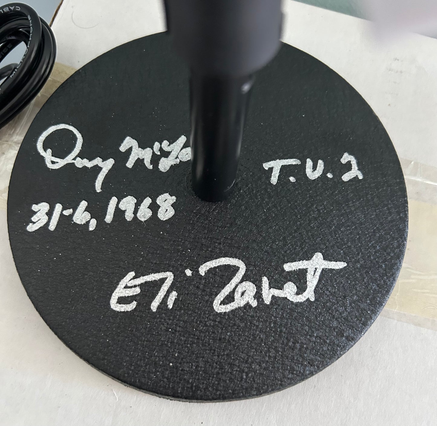 WJBK TV 2 microphone signed by Denny McLain and Eli Zaret