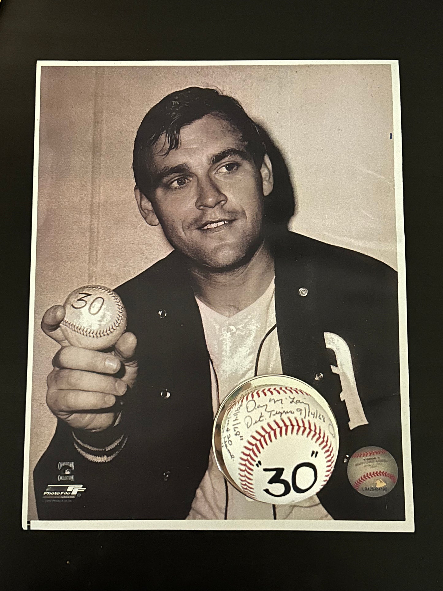 30 Win Baseball Replica with Game Stats
