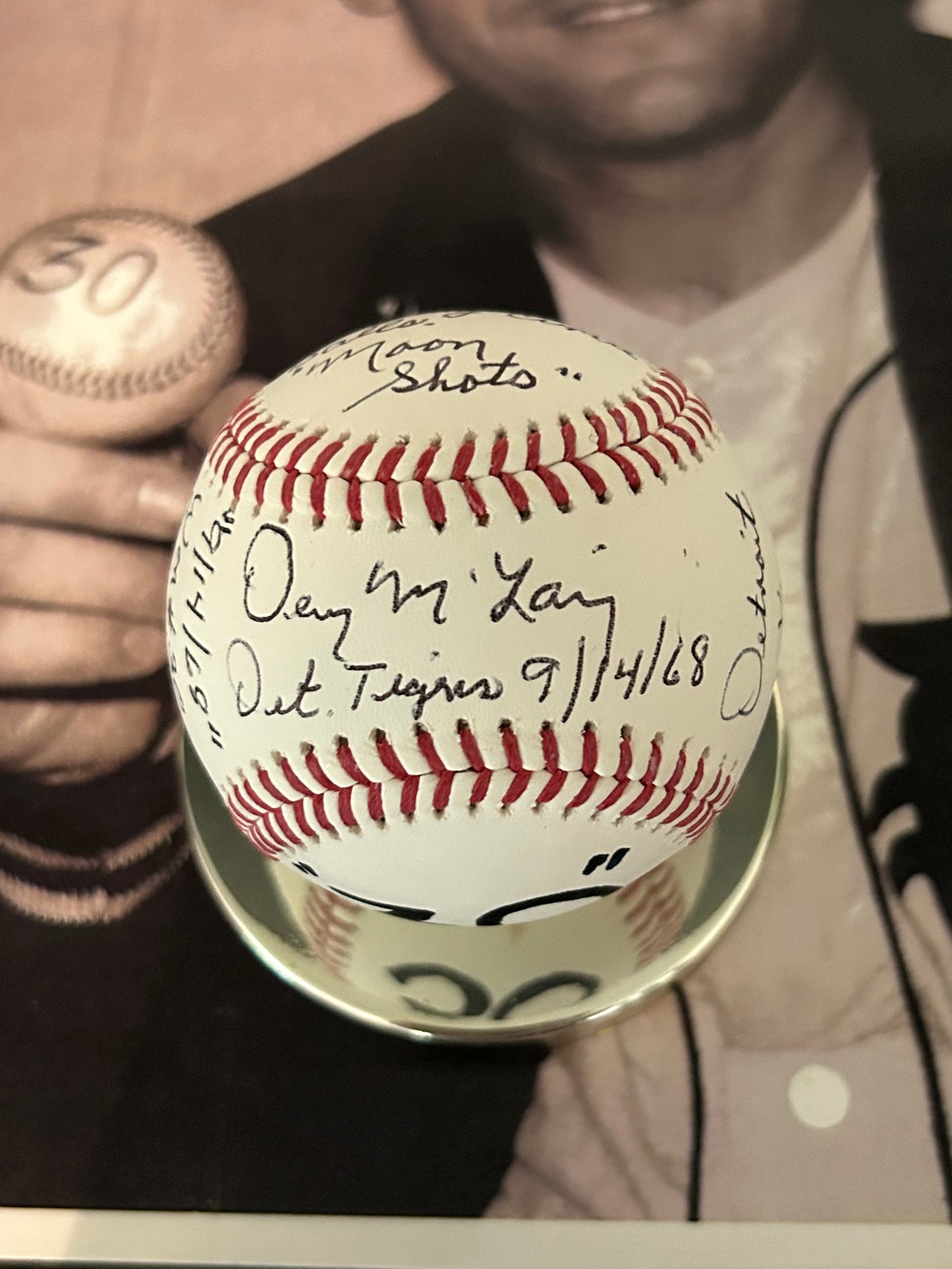 30 Win Baseball Replica with Game Stats