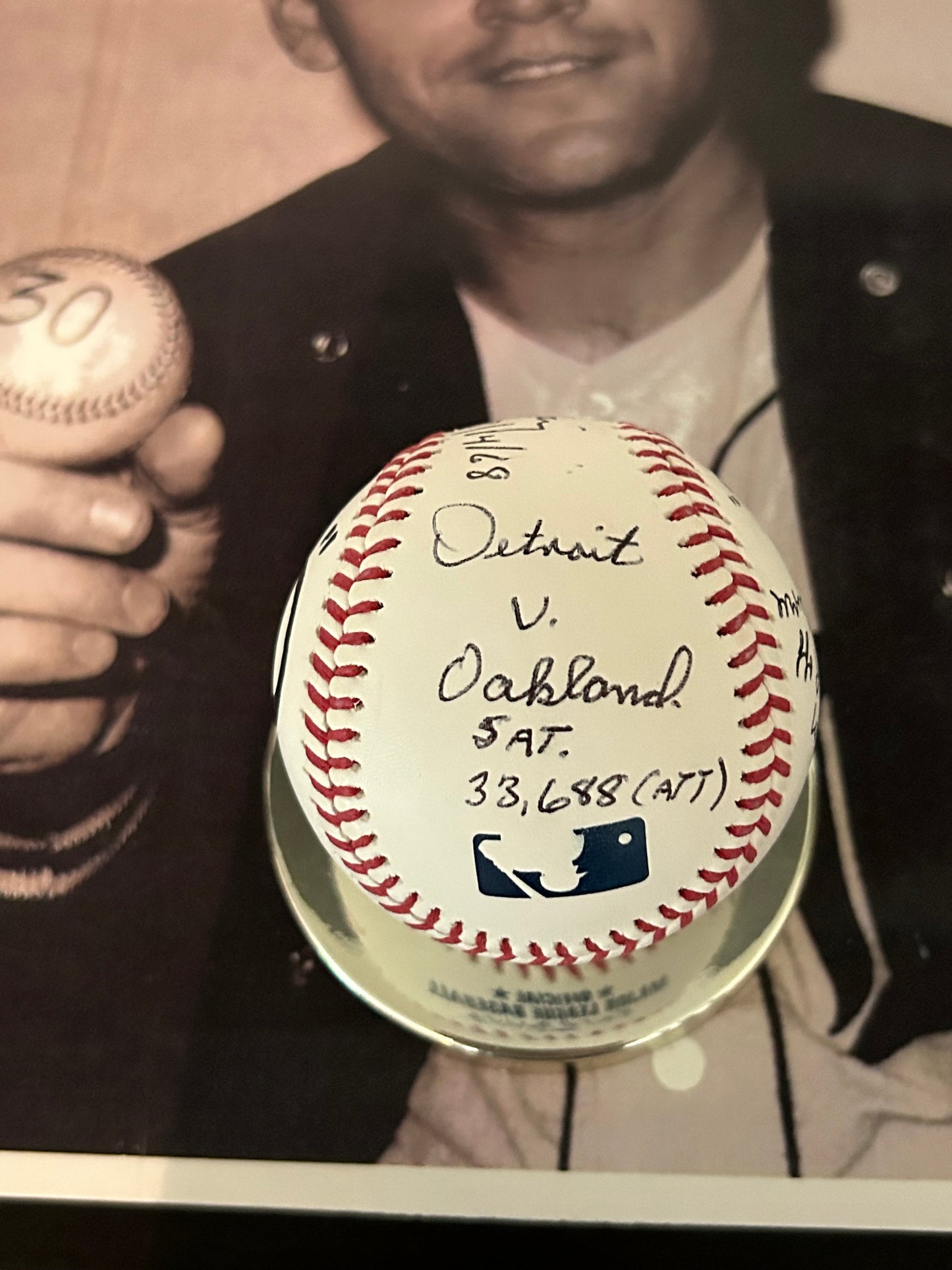 30 Win Baseball Replica with Game Stats