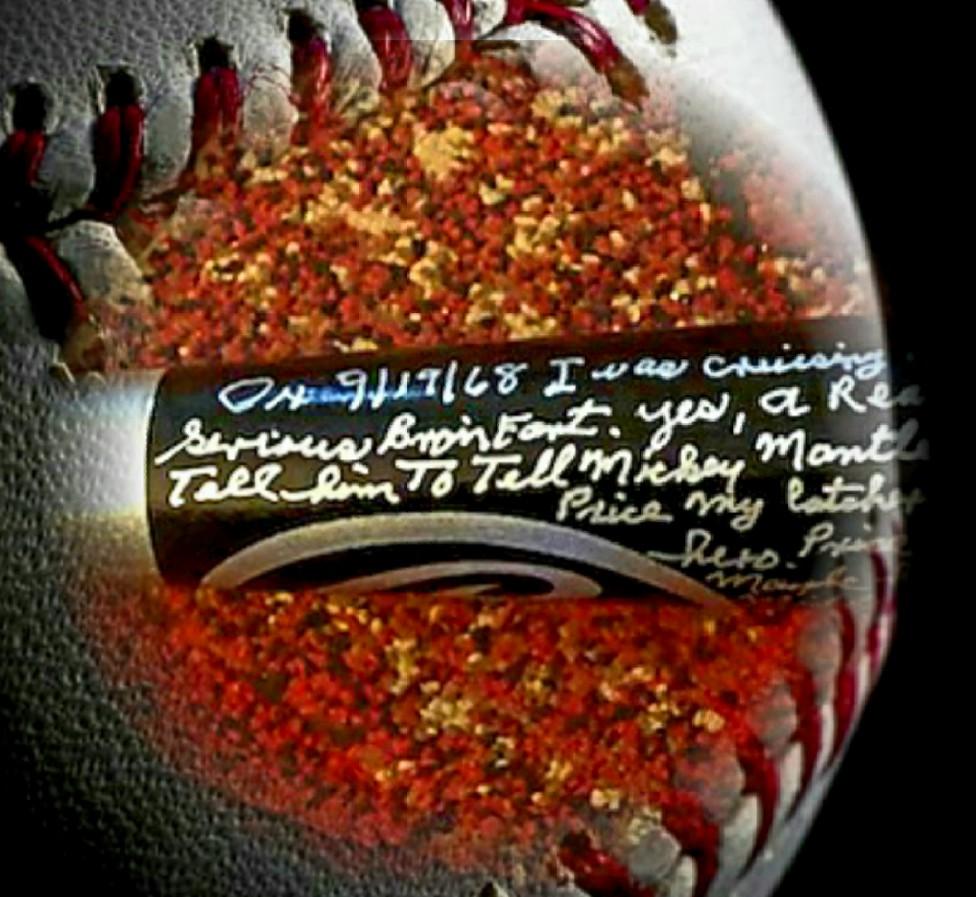Black Signed Bat w/ Mantle Story