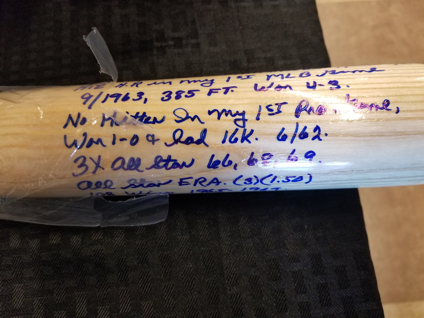Autographed Denny McLain Baseball Bat