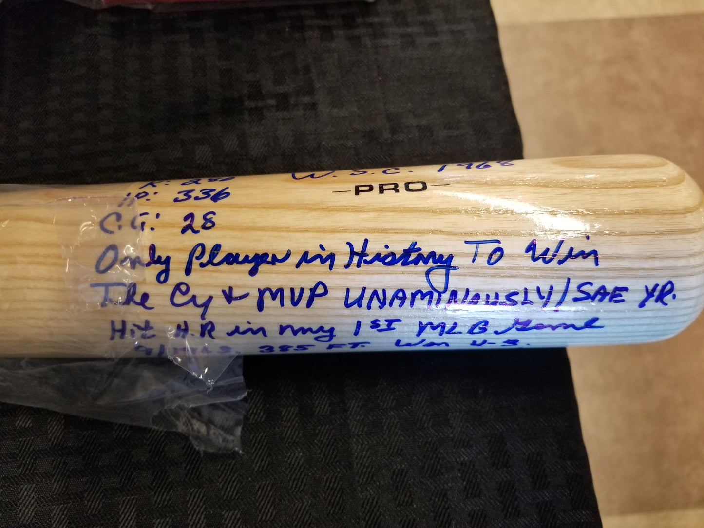 Autographed Denny McLain Baseball Bat