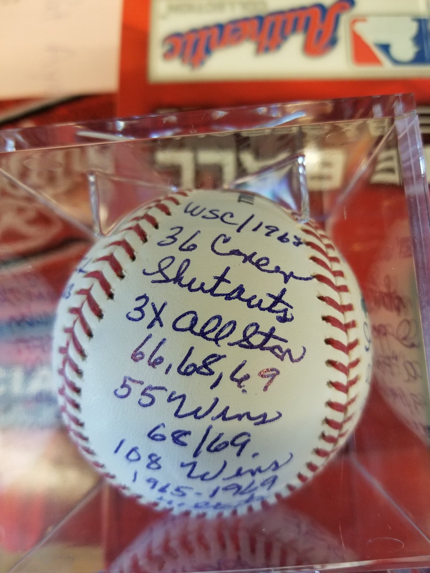 Autographed Denny McLain Stat and Story Baseball
