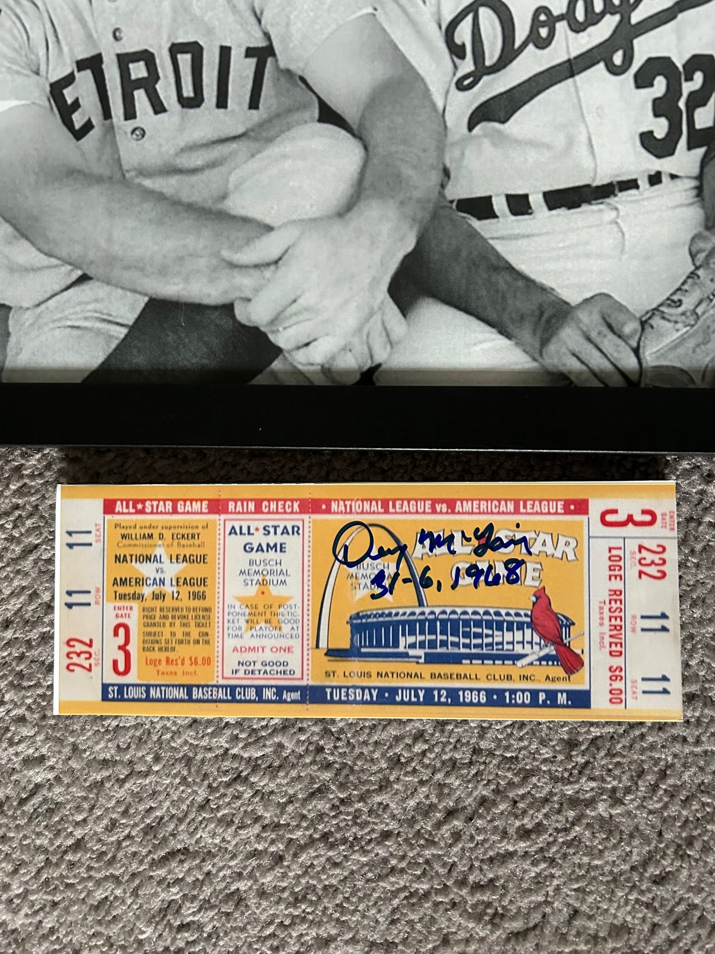 All Star Koufax with Replica Ticket