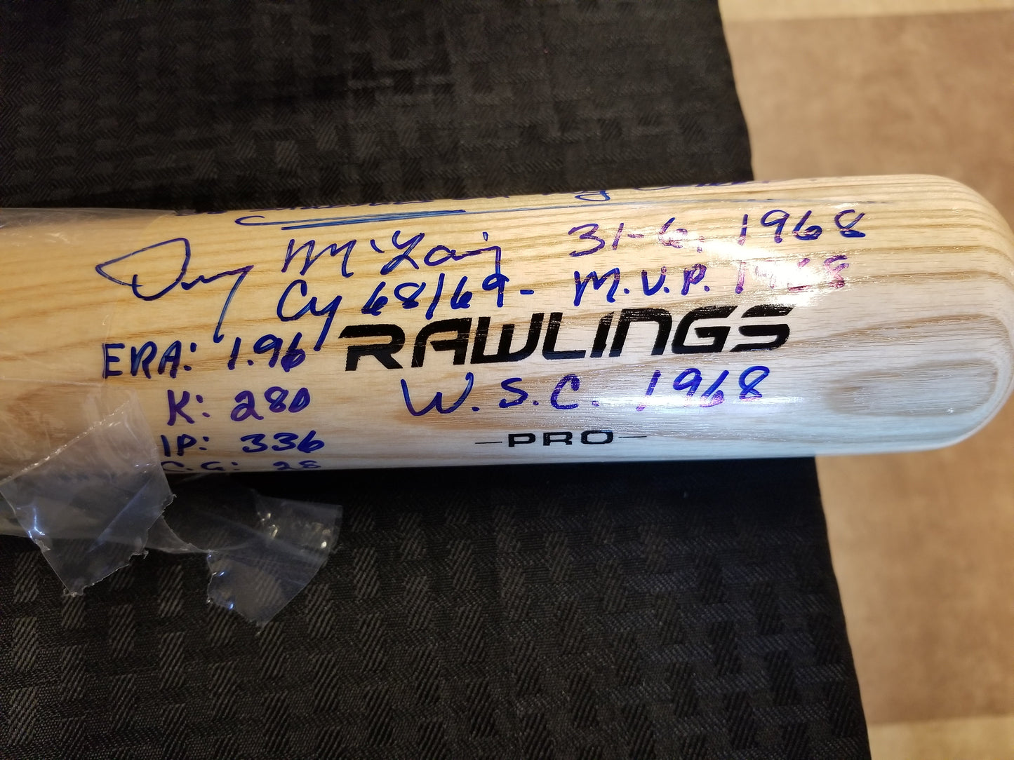 Autographed Denny McLain Baseball Bat