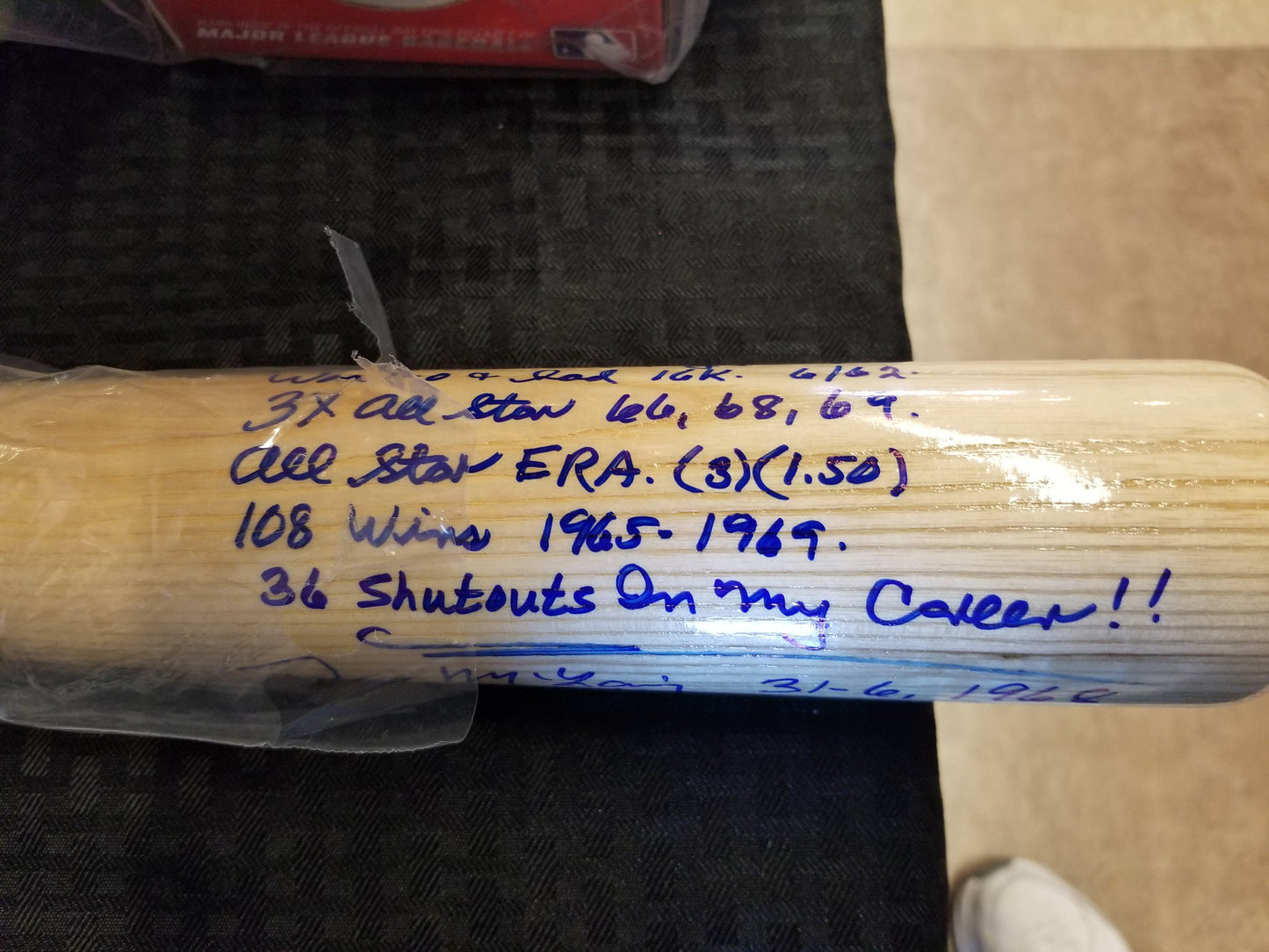 Autographed Denny McLain Baseball Bat