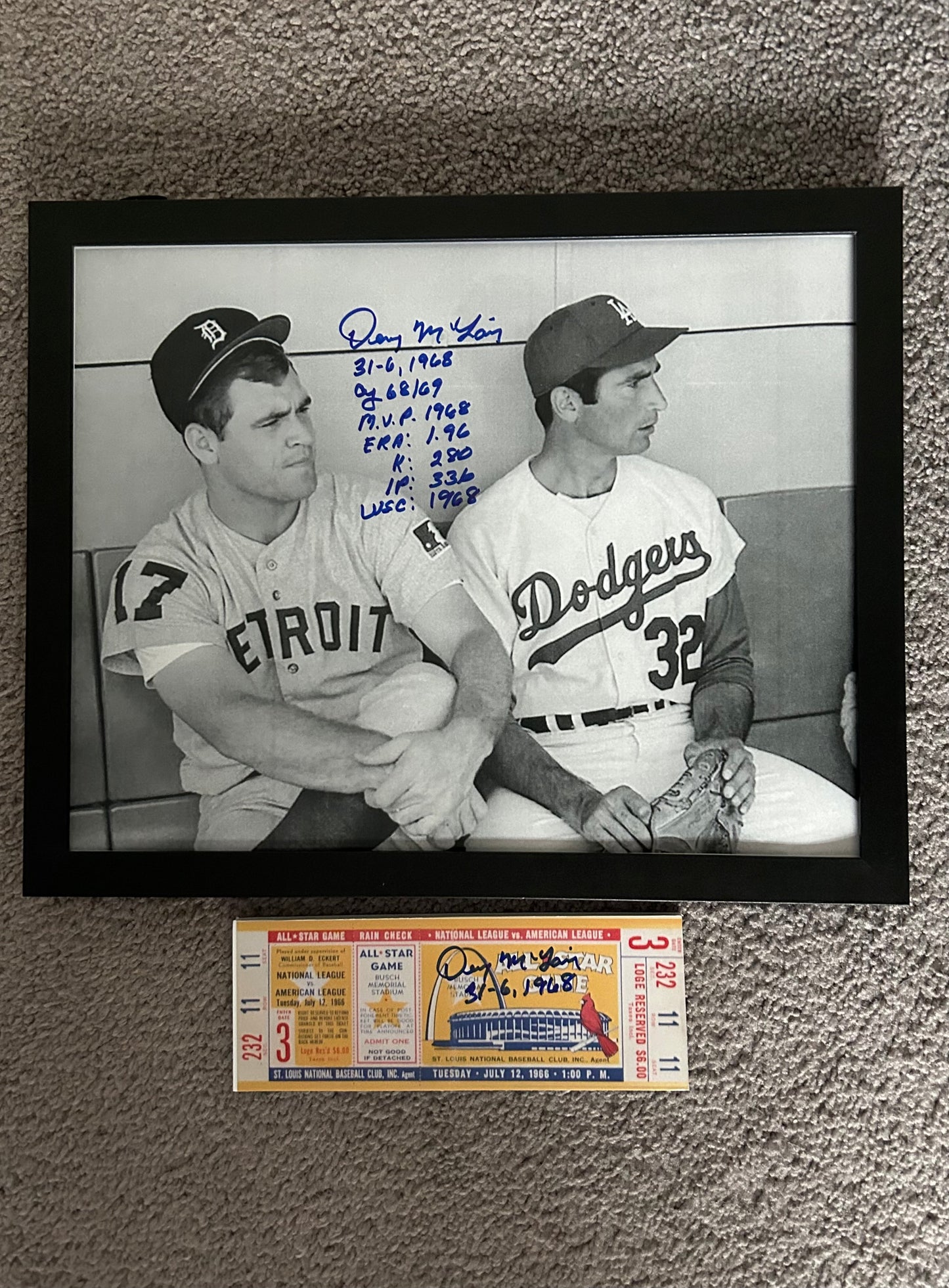 All Star Koufax with Replica Ticket