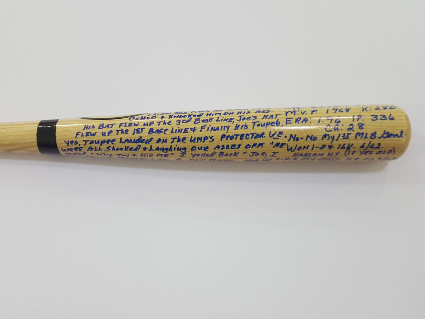 Autographed Denny McLain Bat With "Mickey Mantle Story"