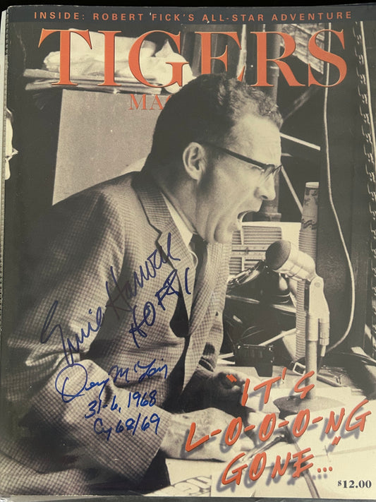 Tigers Magazine Autographed by Ernie Harwell and Denny McLain