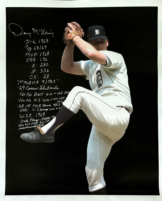 Signed Denny McLain Wind up Canvas Print 24x19